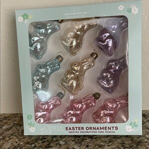 Easter Bunny Glass Ornaments set of 9